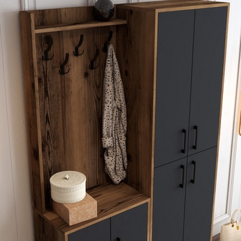 Předsíňová sestava BERLIN 2 ořech/antracitová 4