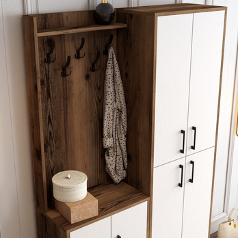 Předsíňová sestava BERLIN 2 ořech/bílá 4