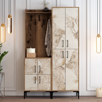 Předsíňová sestava BERLIN 2 ořech/mramor 2