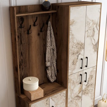 Předsíňová sestava BERLIN 2 ořech/mramor 4