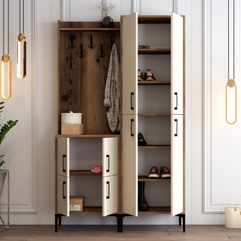 Předsíňová sestava BERLIN 2 krémová/ořech 3