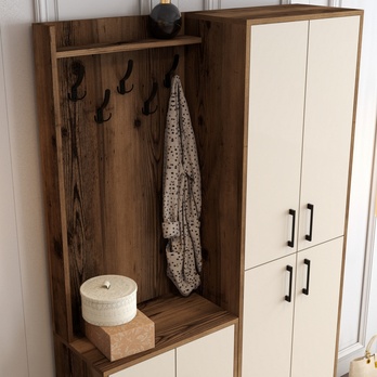 Předsíňová sestava BERLIN 2 krémová/ořech 4