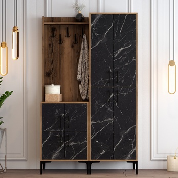 Předsíňová sestava BERLIN 2 ořech/černá 2