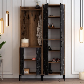 Předsíňová sestava BERLIN 2 ořech/černá 3