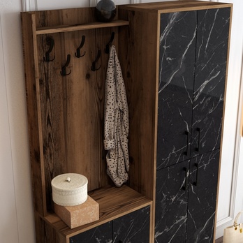 Předsíňová sestava BERLIN 2 ořech/černá 4