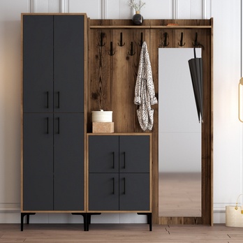 Předsíňová sestava BERLIN 3 ořech/antracitová 2