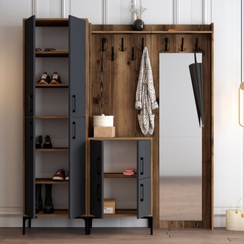 Předsíňová sestava BERLIN 3 ořech/antracitová 3