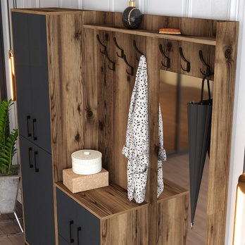 Předsíňová sestava BERLIN 3 ořech/antracitová 4