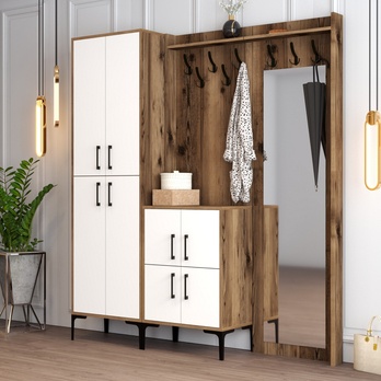 Předsíňová sestava BERLIN 3 ořech/bílá 1