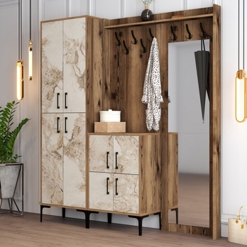 Předsíňová sestava BERLIN 3 ořech/mramor 1