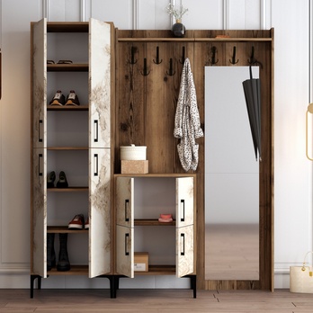 Předsíňová sestava BERLIN 3 ořech/mramor 3