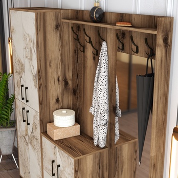 Předsíňová sestava BERLIN 3 ořech/mramor 4