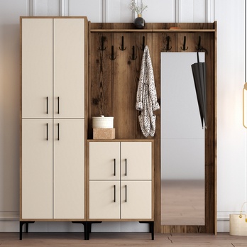 Předsíňová sestava BERLIN 3 krémová/ořech 2