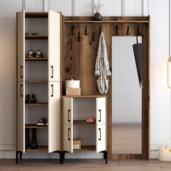 Předsíňová sestava BERLIN 3 krémová/ořech 3