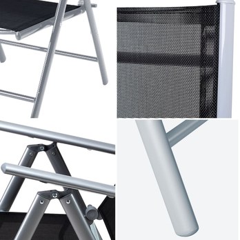 Zahradní židle BERN 2 stříbrná/černá, set 2 ks 3