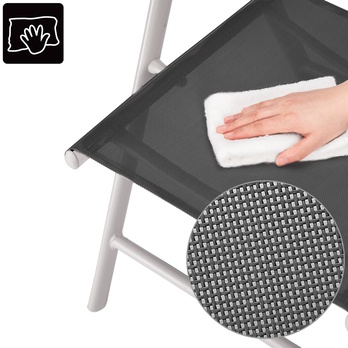 Zahradní židle BERN 2 stříbrná/černá, set 2 ks 4