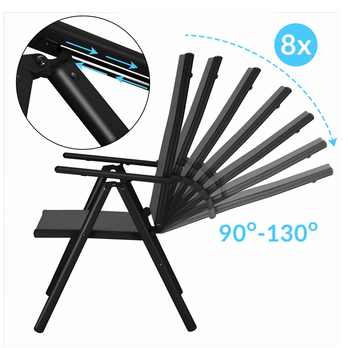 Zahradní židle BERN 2 antracitová, set 2 ks 1