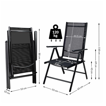 Zahradní židle BERN 2 antracitová, set 2 ks 5