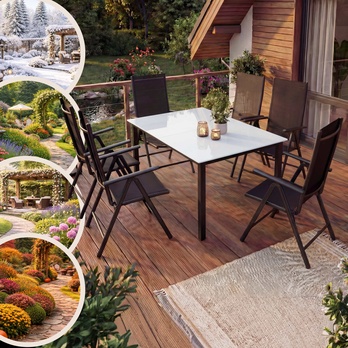 Zahradní set BERN 3 černá/bílá 1