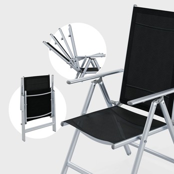 Zahradní set BERN 4 stříbrná/černá/mléčné sklo 2