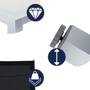 Zahradní set BERN 4 stříbrná/černá/mléčné sklo 3