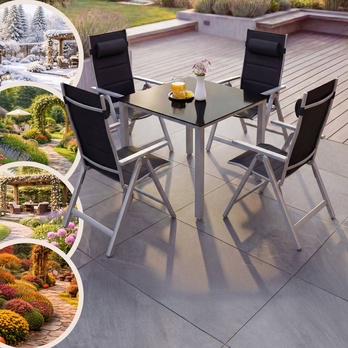 Zahradní set BERN 5 stříbrná/černá 1