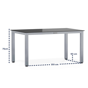 Zahradní stůl BERN 6 stříbrná/černá 4