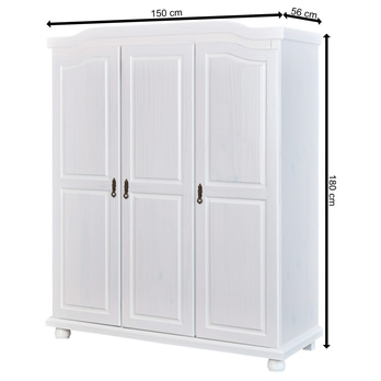 Šatní skříň BERNIAN II bílá, šířka 150 cm 6