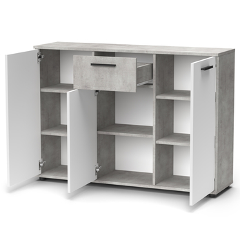 Komoda BERNO 3 beton/bílá 1