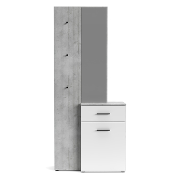 Předsíňová stěna BERNO beton/bílá 1