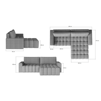 Sedací souprava BETANIA pravá, světle šedá 6