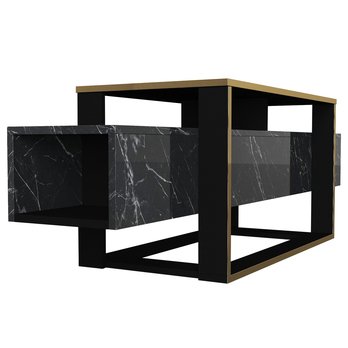 TV komoda BIANCO černá/zlatá 3