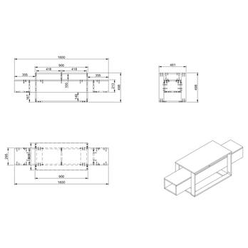 TV komoda BIANCO černá/zlatá 6