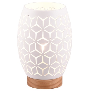 Stolní lampa BIDAR 1 bílá/světlé dřevo 1