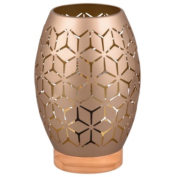 Stolní lampa BIDAR 1 coffee/zlatá/světlé dřevo 1