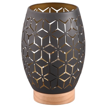 Stolní lampa BIDAR 1 černá/zlatá/světlé dřevo 1