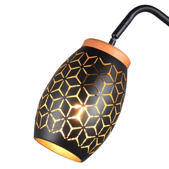 Stojací lampa BIDAR černá/přírodní 1