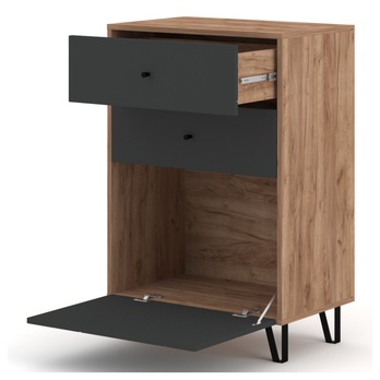 Komoda BILBAO dub craft tobacco/grafitová 1