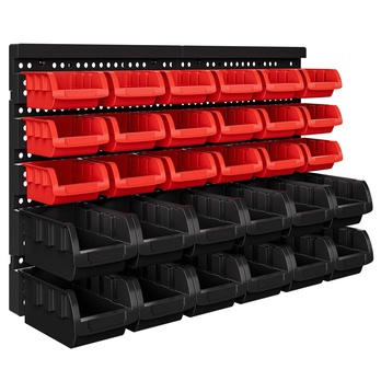 Nástěnka na nářadí s boxy BIN 1 černá/červená 3