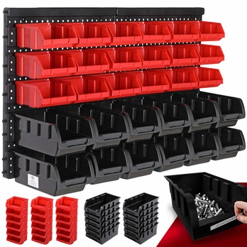 Nástěnka na nářadí s boxy BIN 1 černá/červená 4