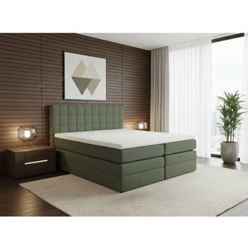 Postel s matrací a topperem BIRNA 2 BK olivová, 180x200 cm 1