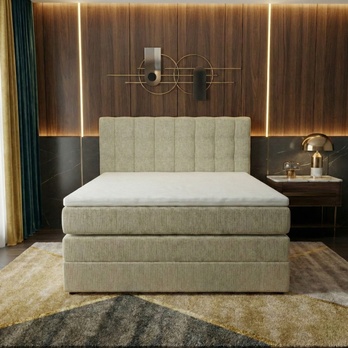 Postel s matrací a topperem BIRNA 2 BK béžová, 120x200 cm 1