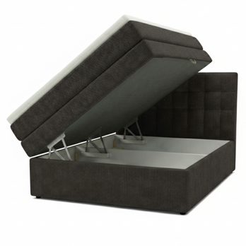 Postel s matrací a topperem BIRNA 2 BK antracitová, 120x200 cm 2