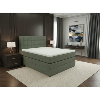 Postel s matrací a topperem BIRNA 2 BK olivová, 120x200 cm 1