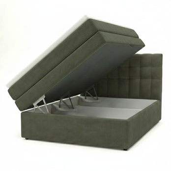 Postel s matrací a topperem BIRNA 2 BK olivová, 120x200 cm 2