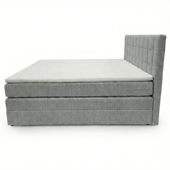 Postel s matrací a topperem BIRNA 2 BK světle šedá, 120x200 cm 3