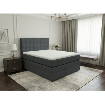 Postel s matrací a topperem BIRNA 2 BK tmavě šedá, 120x200 cm 1
