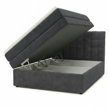 Postel s matrací a topperem BIRNA 2 BK tmavě šedá, 120x200 cm 2