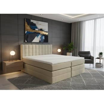 Postel s matrací a topperem BIRNA 2 BK béžová, 140x200 cm 1