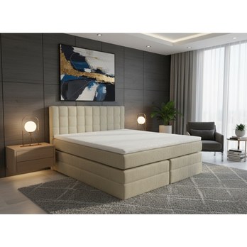 Postel s matrací a topperem BIRNA 2 BK béžová, 140x200 cm 1